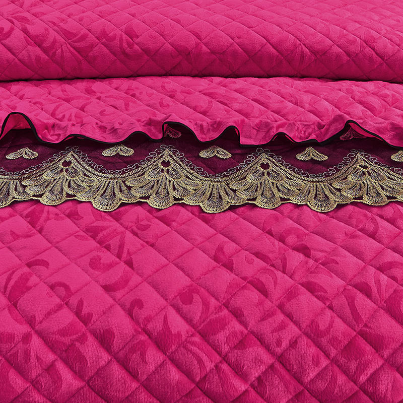 American Style 3d printed embroid wedding Velvet 4pcs Quilted Comforter Cover