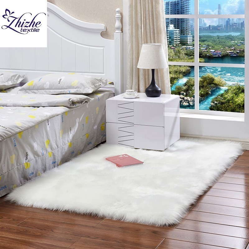 Nordic style faux fur rectangle square fleece rug carpet for home hotel Eco-friendly