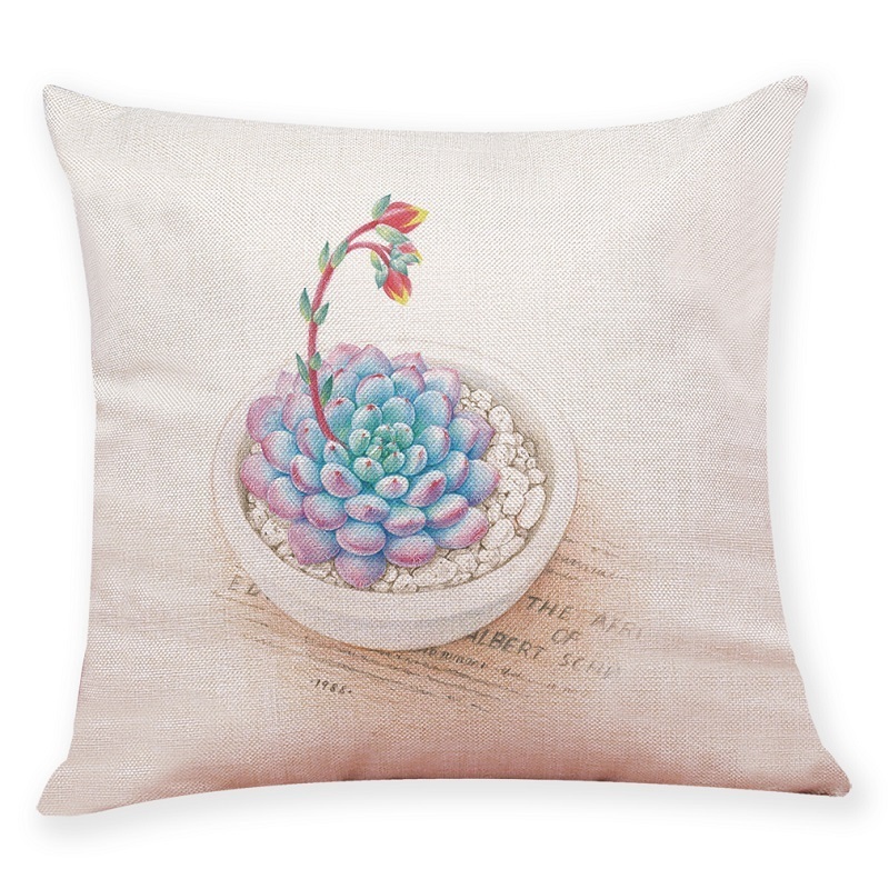 Europe style succulent cactus embroid 3d printed cushion removable covers ready to ship