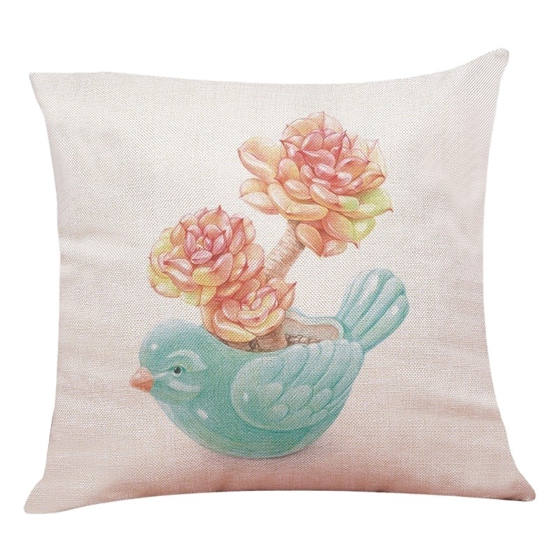 Europe style succulent cactus embroid 3d printed cushion removable covers ready to ship