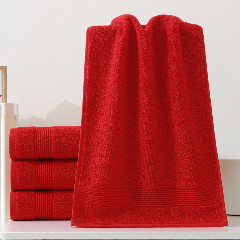 Wholesale Wedding Party Big Red Full Organic Cotton Face Towel Hand Towel