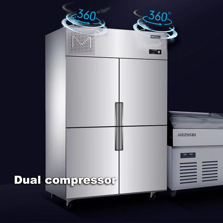 Upright 4 door double temperature commercial refrigerator/kitchen freezer/custom mini refrigerator restaurant