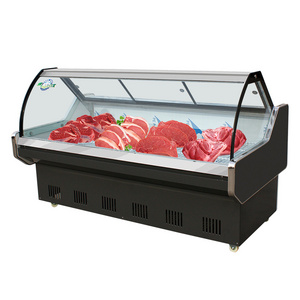 Commercial fridge supermarket display glass meat cooler  Butchery fresh meat fridge  showcase deli food counter