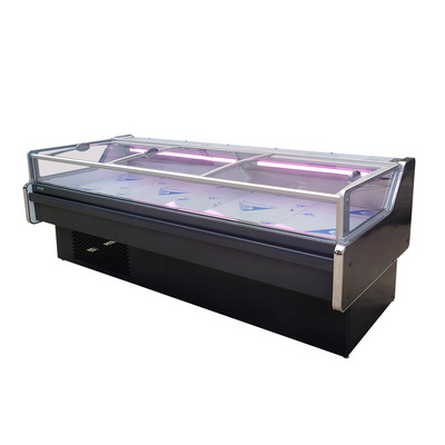 commercial cooler fish display refrigerator for supermarket meat display chiller supermarket refrigerator showcase freezer