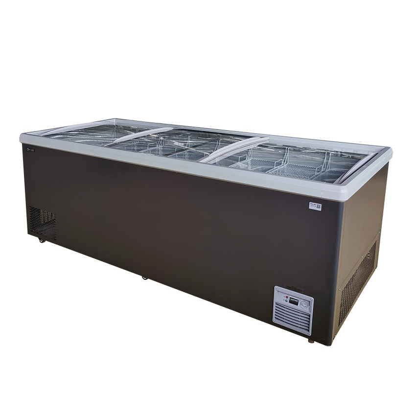 refrigerated showcase commercial cooler frozen food freezer showcase refrigerator ice cream island display freezer