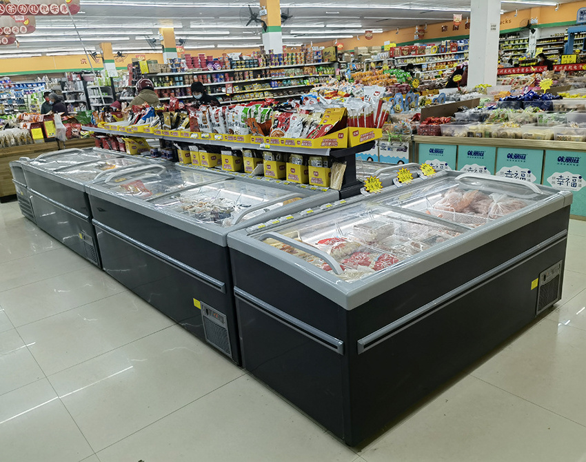 commercial freezers ice cream freezer glass door island freezer refrigerated showcase cooler fridge refrigerated display