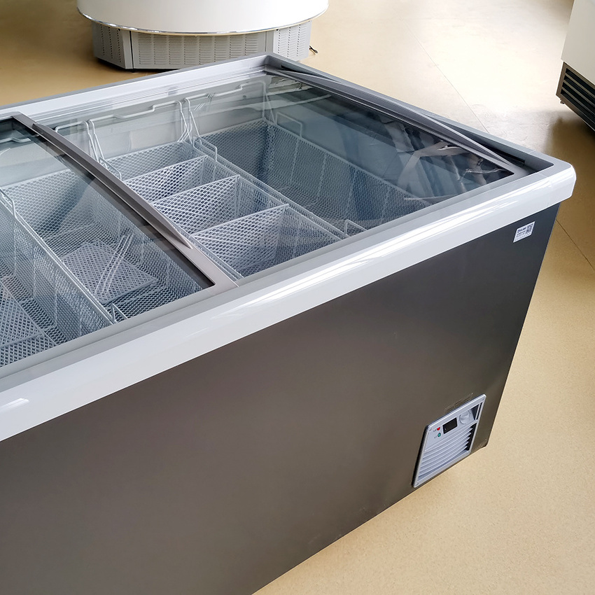 Supermarket Equipment Deep Freezer -22~-18 Celsius Degree Commercial Freezing Island Chest Freezer Supermarket Sea