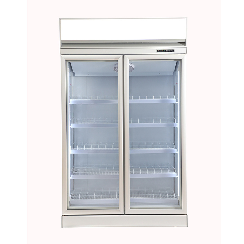 glass door fridge Supermarket Showcase Refrigerators Commercial Beverage Beer Vegetable Fruit Cake Display Freezer