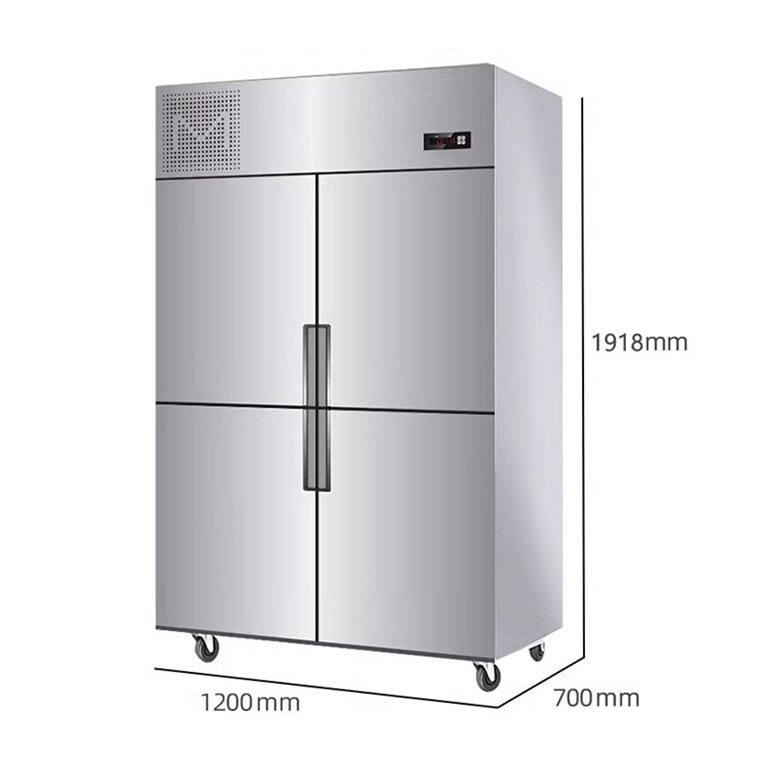 Upright 4 door double temperature commercial refrigerator/kitchen freezer/custom mini refrigerator restaurant