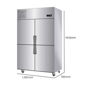 Upright 4 door double temperature commercial refrigerator/kitchen freezer/custom mini refrigerator restaurant