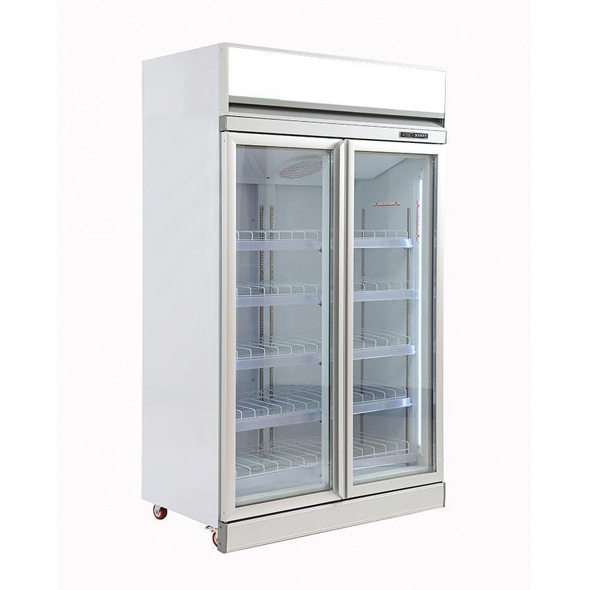 glass door fridge Supermarket Showcase Refrigerators Commercial Beverage Beer Vegetable Fruit Cake Display Freezer