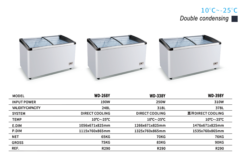 ice cream cone chest freezer showcase ice lolly display refrigerator commercial freezer cabinet