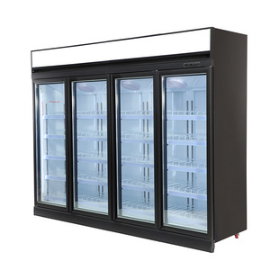 glass door fridge Supermarket Showcase Refrigerators Commercial Beverage Beer Vegetable Fruit Cake Display Freezer