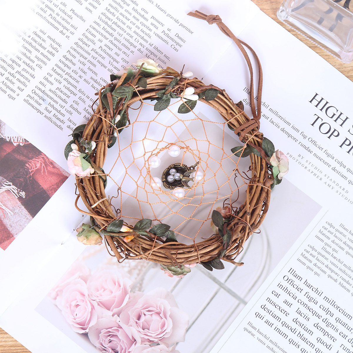 Dream Catcher Wall Hanging Natural Brown Dream catcher With charms And Symbol Anniversary Gift For Couple