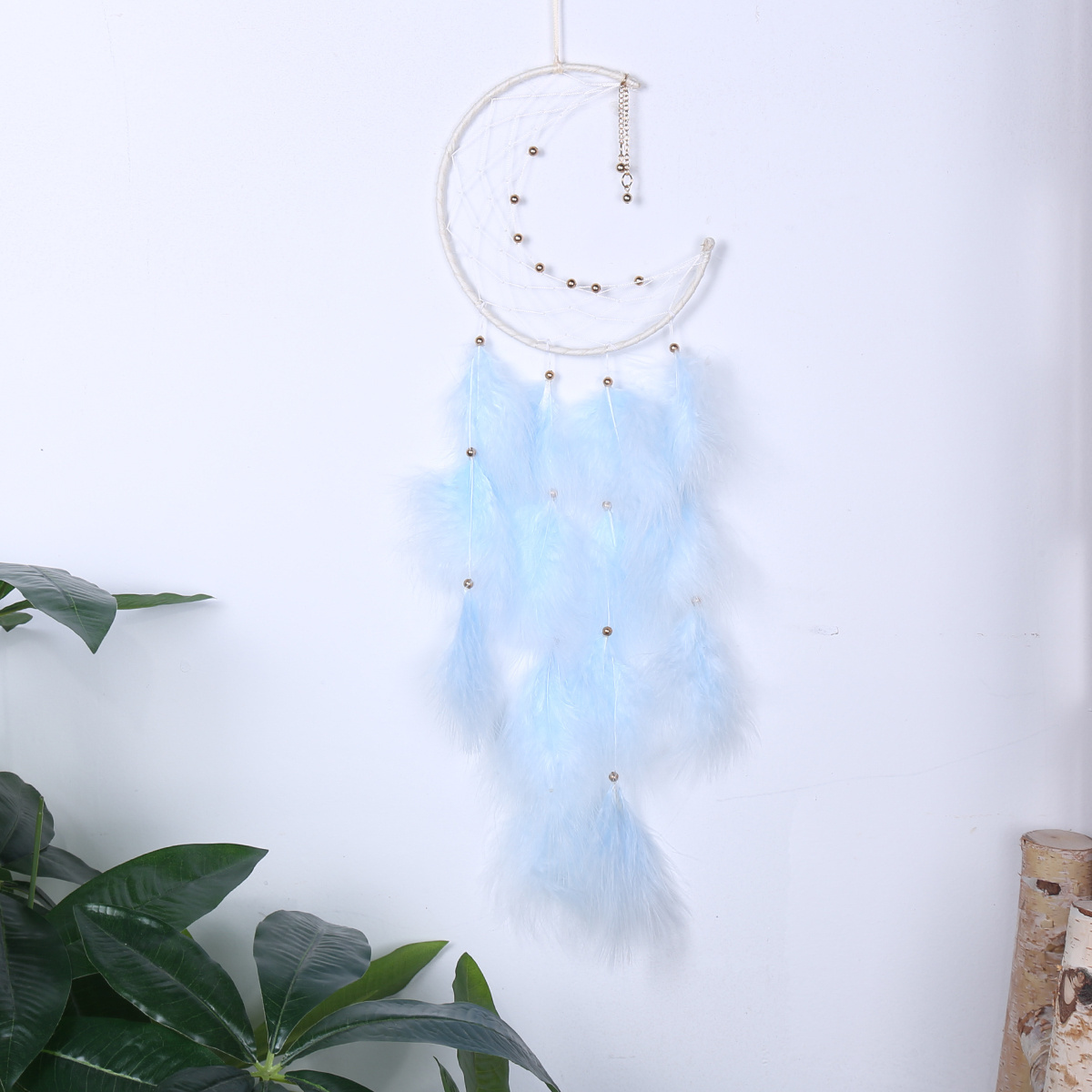 RTS Blue Moon Dream Catcher 5.9*16.68 inch Dream Catcher for Bedroom Handmade Wall Hanging Home Decoration