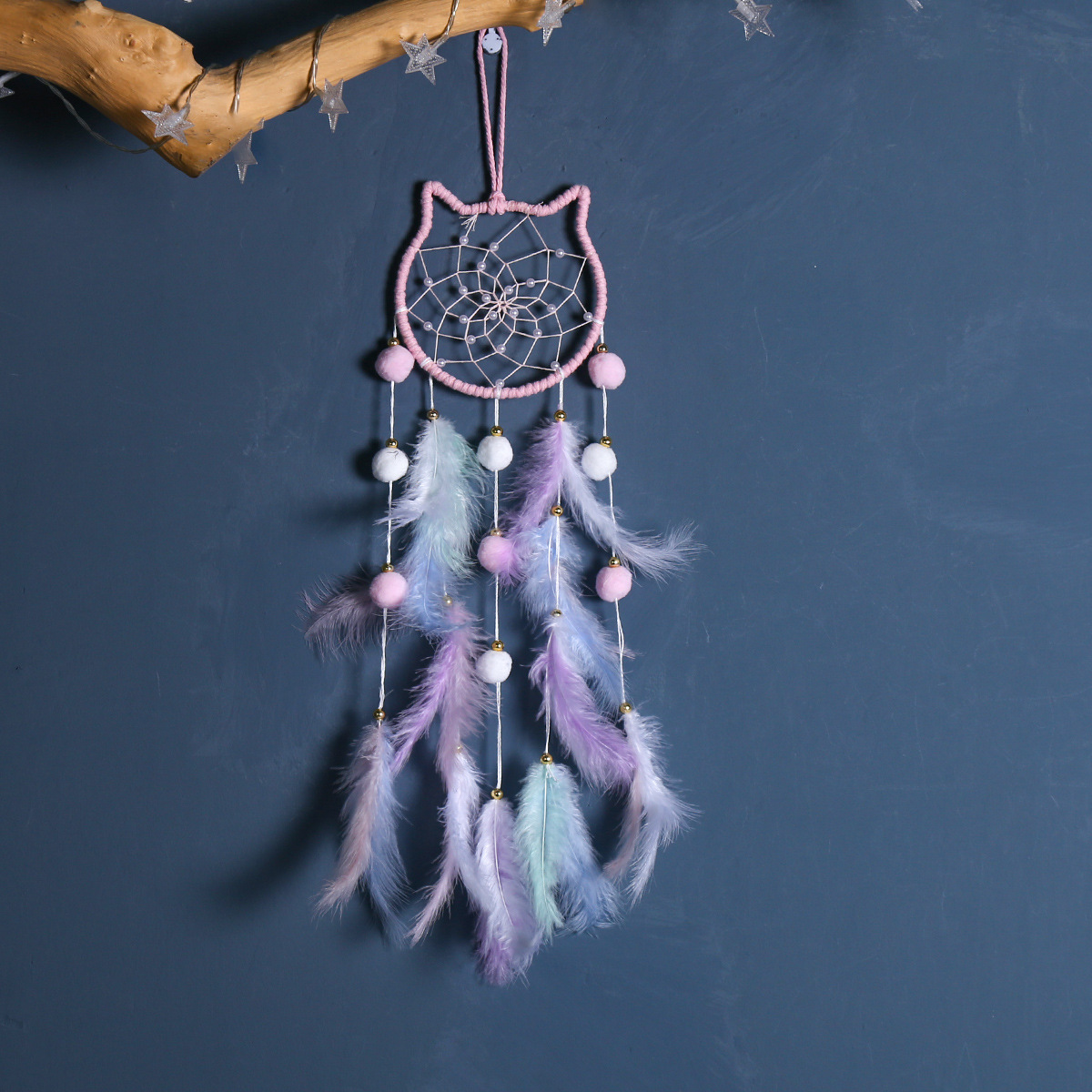 Wholesale Wall Art Handmade Dream Catcher Macrame Home Decoration Moon and Star Dream Catcher for Bedroom