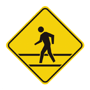 High Quality Aluminum Road Safety Warning Reflective Sidewalk Crossing Signs