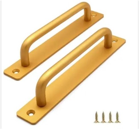 Closet Door Handles with Plate Brass 7 inch Gate Handle Modern Simple Door Pull Handle for Sliding Barn Door Kitchen