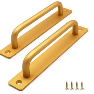 Closet Door Handles with Plate Brass 7 inch Gate Handle Modern Simple Door Pull Handle for Sliding Barn Door Kitchen