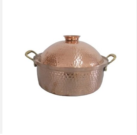 Amazing Serving Handi Set Casserole Cookware Sets With Lid Crock Pot Food Warmer Hot Pot Made Up Of Copper Hammered Design