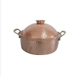 Amazing Serving Handi Set Casserole Cookware Sets With Lid Crock Pot Food Warmer Hot Pot Made Up Of Copper Hammered Design