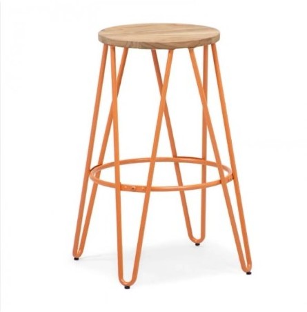 Modern Strong Stackable Powder Coating Backrest Metal Bar Stool High Dining Chair