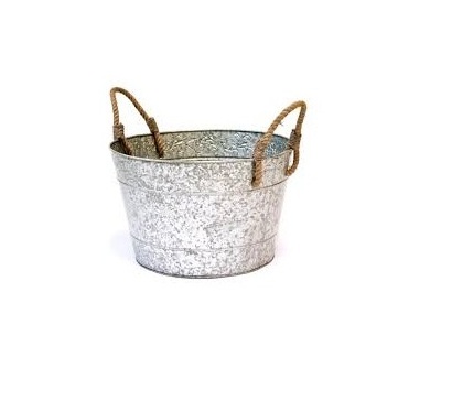 Hot Selling Galvanized metal Hanging planters Flower Pots Planter With Hanging flowers Galvanized Metal Flower For Garden