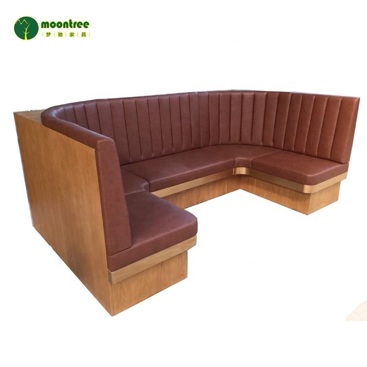 Modern restaurant furniture half round booth sofa custom made high back leather booth sofa seating