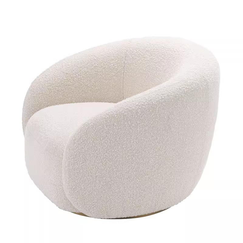 High quality Single boucle sofa modern leisure chair metal base casual sofa Chair Hotel Restaurant Back Chair