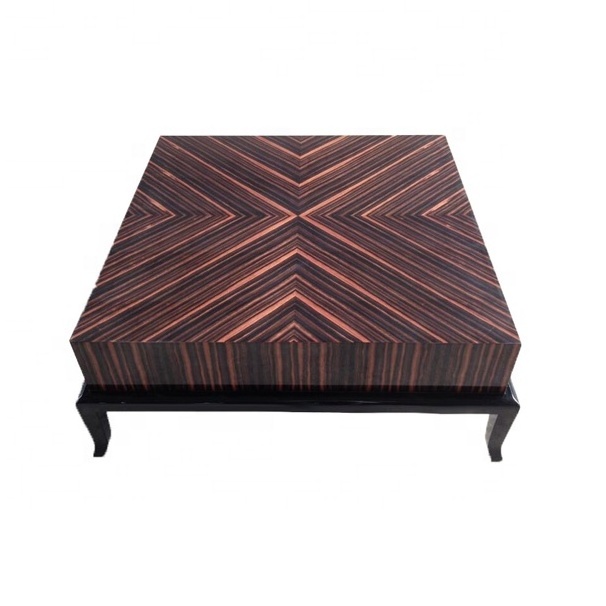 Luxury square solid wood centre coffee table modern living room furniture low ebony wooden coffee table