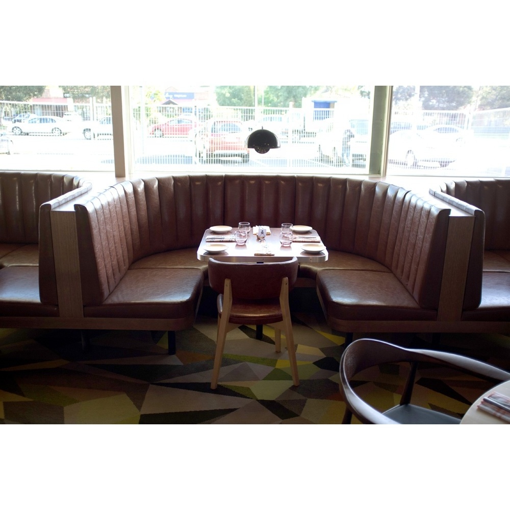 Modern restaurant furniture half round booth sofa custom made high back leather booth sofa seating