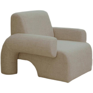 Modern style living room furniture white fabric chair boucle upholstery occasional armchair boucle accent chair