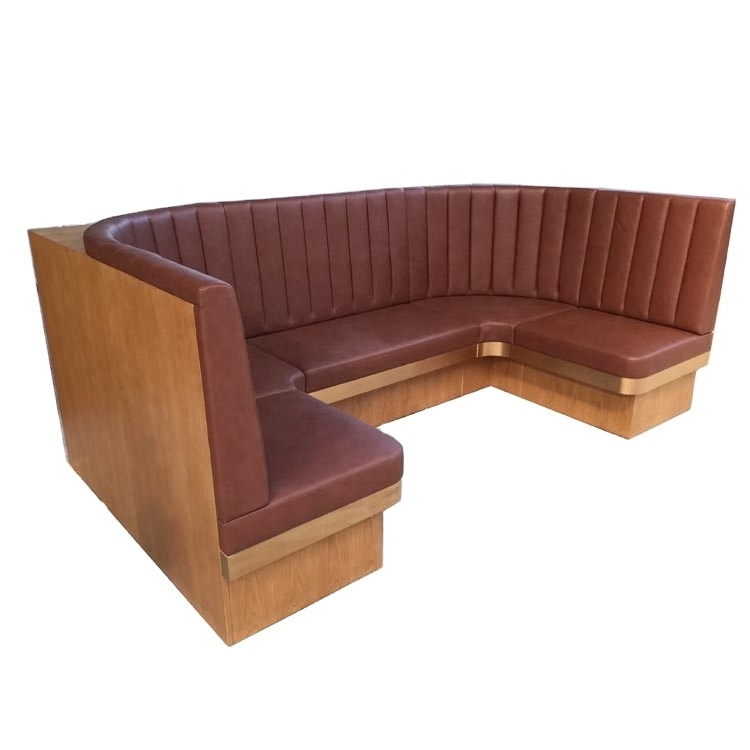 Modern Restaurant Furniture Customized Velvet Leather Round Sofas Booth Seating