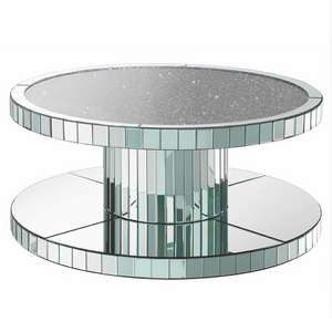 New Design Customized High Quality Modern Living Room Mirror Diamond Crushed Top  Coffee Table