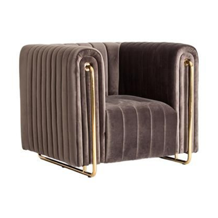 Nordic Lobby Metal Light Luxury Leather 3 seat Sofa Hotel Sales Office night club Sofa High end Club High Quality 1, 2, 3 Sofa