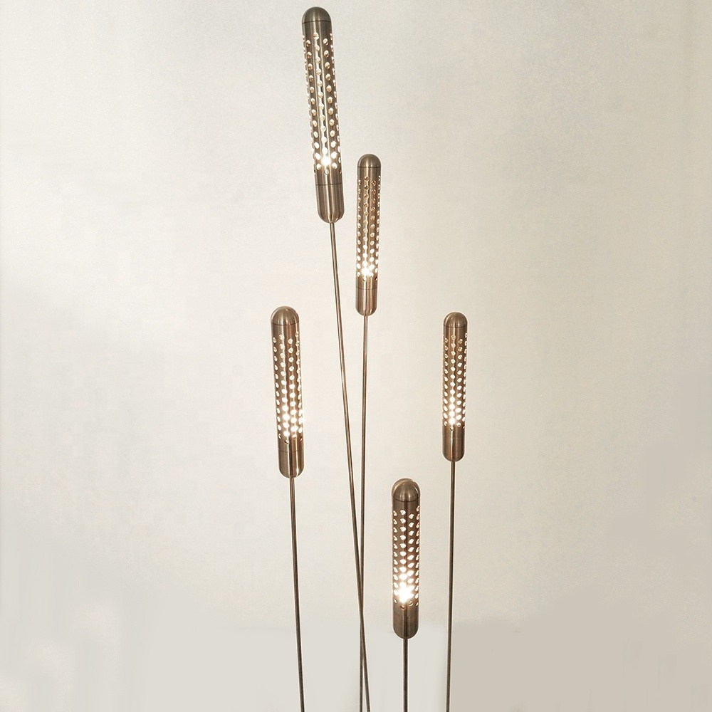 Designer outdoor and indoor decorative aluminum steel metal Waterproof IP65 LED Reeds Floor Lamp