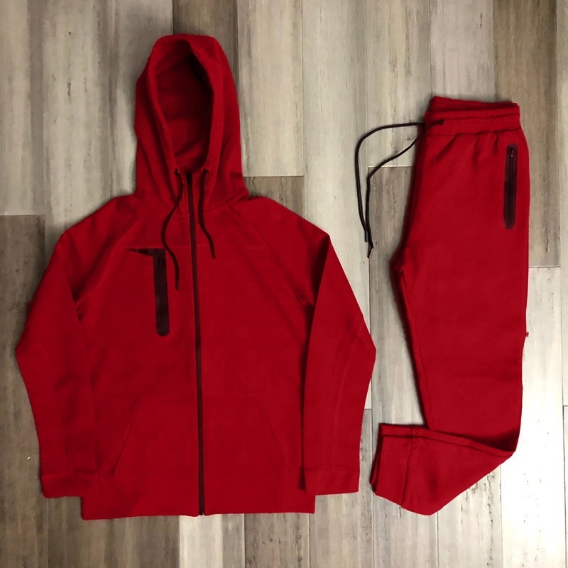 Wholesale Mens Sweat Suits Zips 2 Pieces Hoodie Set Jogging Suit Tech Fleece Track Suit Tracksuits For Men+S-3XL