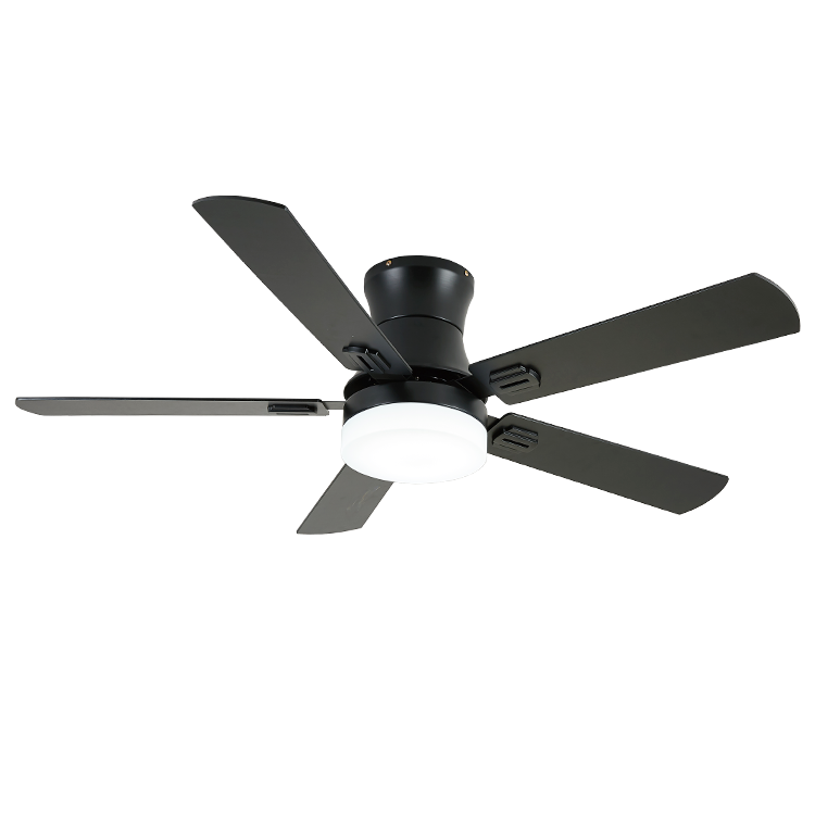 Factory Price Top Quality 52 Inch Black Color Plywood Blades DC Ceiling Fan with LED Light Kit