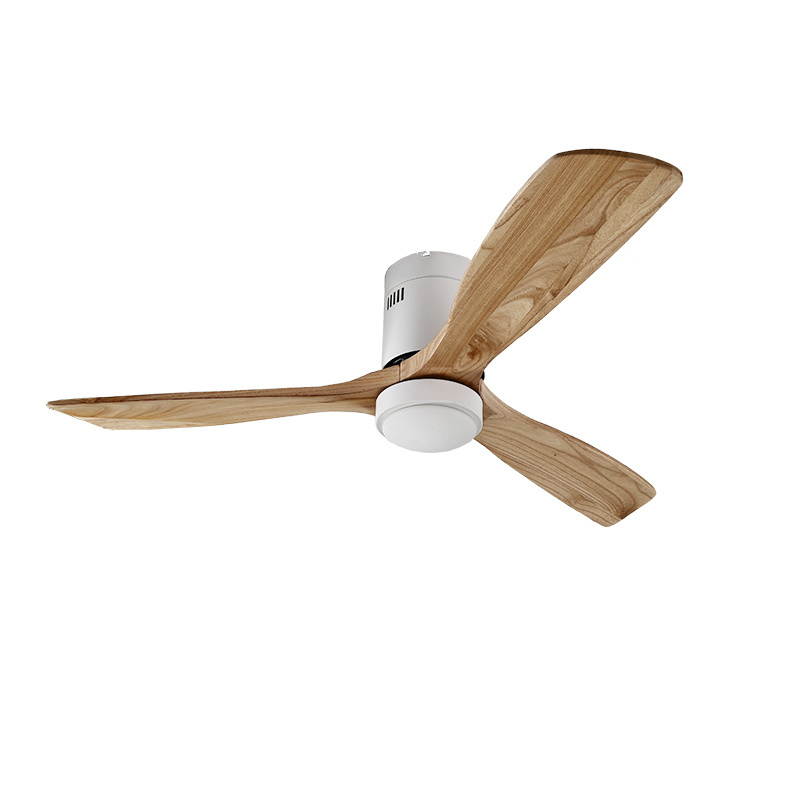 Quick dispatch home appliance restaurant decorative 56 inches bldc motor 3 solid wood blades air ceiling fan with lamp