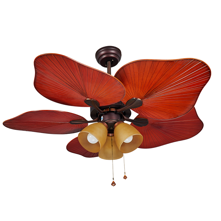 Retro Design Unique Style Decorative 5 ABS Blades Electric Ceiling Fan with Antique Lampshades Option