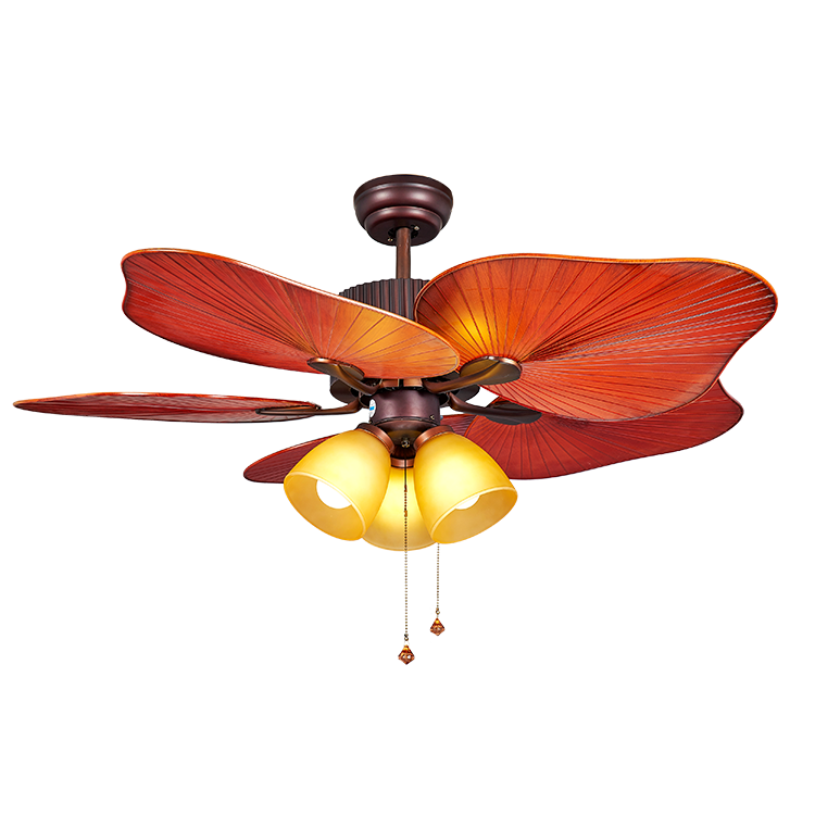 Retro Design Unique Style Decorative 5 ABS Blades Electric Ceiling Fan with Antique Lampshades Option