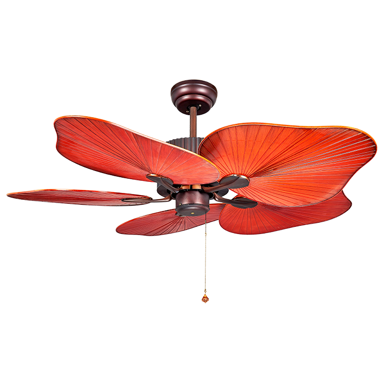 Retro Design Unique Style Decorative 5 ABS Blades Electric Ceiling Fan with Antique Lampshades Option