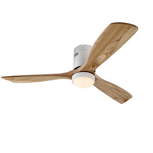 Quick dispatch home appliance restaurant decorative 56 inches bldc motor 3 solid wood blades air ceiling fan with lamp