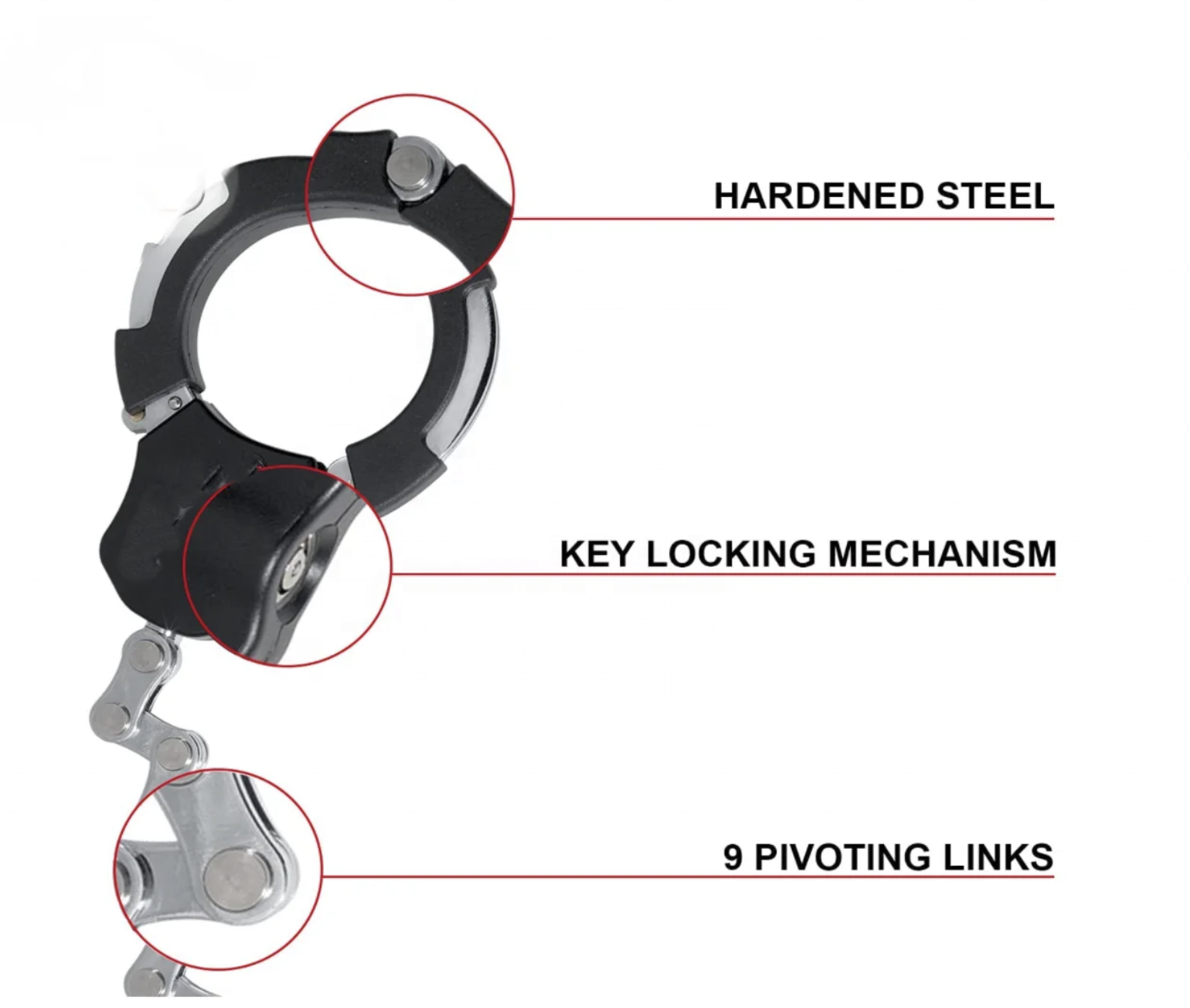 Mootoro Heavy Duty motorcycle Bike scooter cuff Lock Bicycle Chain Lock Scooter Accessories part grip loop Electric Pedicab lock