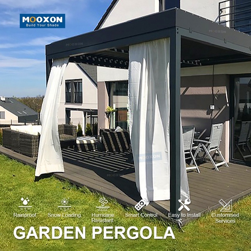 Easily Assembled Pergola 3x6 2x3m Pergolas Para Exterior Patio Cover Roof Bioclimatic Pergola Motorized Gazebo