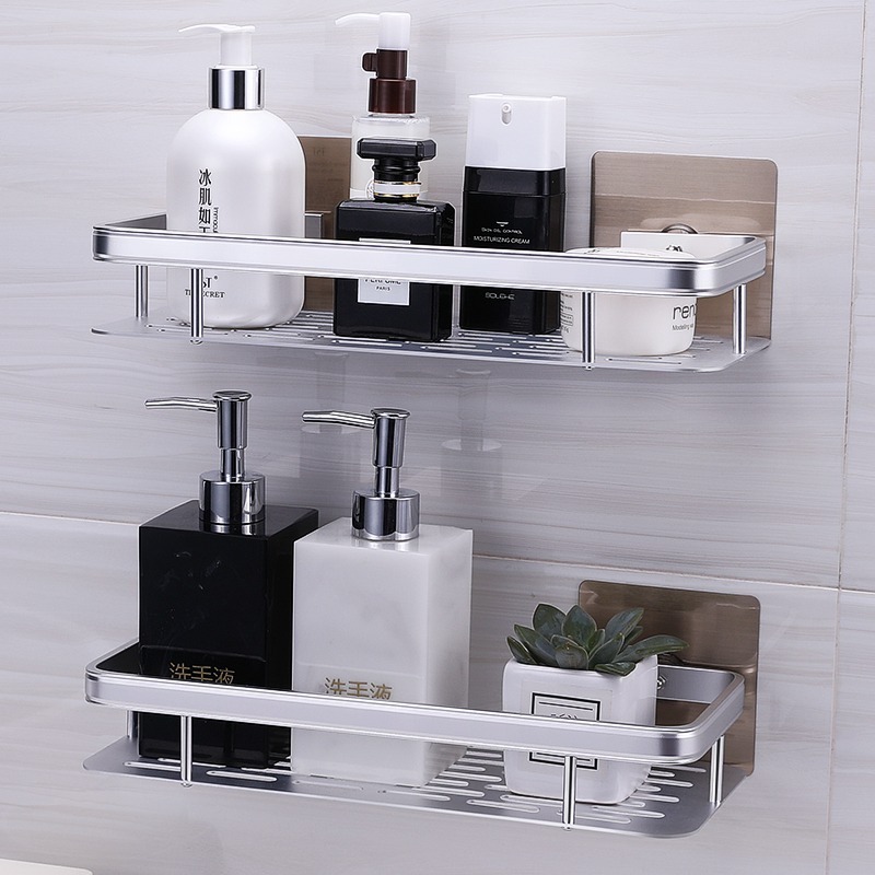 Luxury Durable Gold kitchen & Bathroom Shelf Organizer 2-pack Wall Mounted  Bath Shelf Rack Shower Caddy Shower Shelves