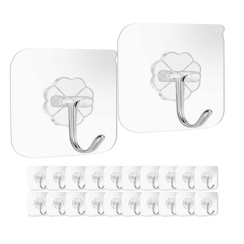 Adhesive Kitchen Wall Hooks Heavy Duty Nail Free Sticky Hangers With Stainless Utility Towel Bath Ceiling Hooks