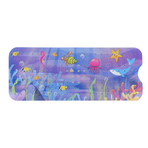 Extra Long Rubber Bathtub Mat 40x100 Machine Washable Multi Print Color PVC Non Slip Baby children Bath shower Mat