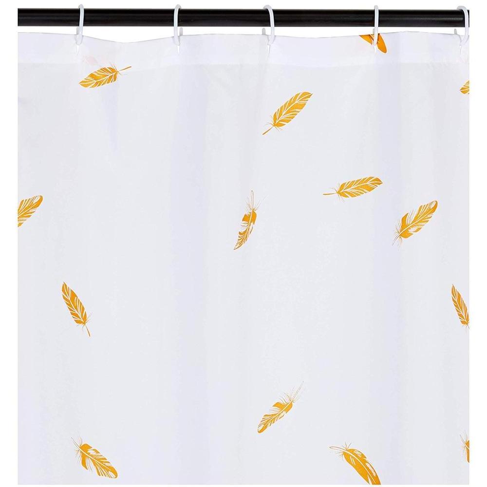 Metallic print Unique gold leaves shower curtain decorative Bathroom Curtains