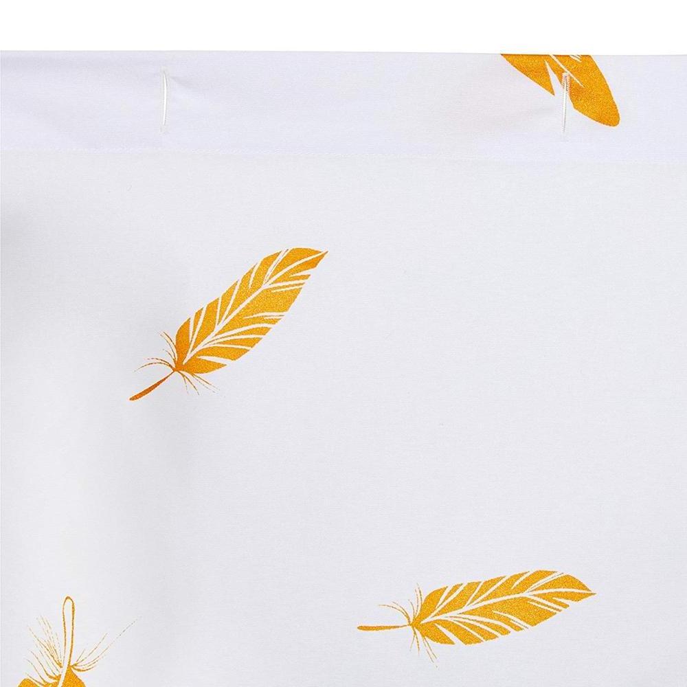 Metallic print Unique gold leaves shower curtain decorative Bathroom Curtains